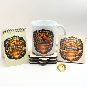 Frekans Uyumlama Seti-6–Olumlama Kupa Bardak–Bardak Altlığı-Mini Defter– Şükür Seti