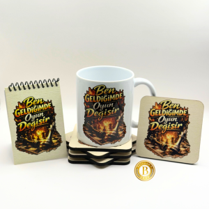 Frekans Uyumlama Seti-3–Olumlama–Kupa Bardak–Bardak Altlığı-Mini Defter–Güçlü Duruş Seti