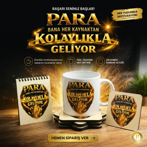 Frekans Uyumlama Seti-2 – Olumlama– Kupa Bardak – Bardak Altlığı - Mini Defter – Bolluk Enerji Seti